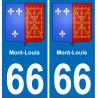 66 Mont-Louis autocollant sticker plaque immatriculation auto ville