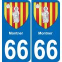 66 Montner autocollant sticker plaque immatriculation auto ville