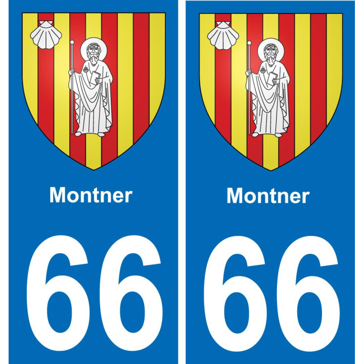 66 Montner autocollant sticker plaque immatriculation auto ville