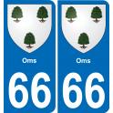 66 Oms-aufkleber plakette ez stadt