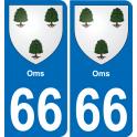 66 Oms sticker plate registration city