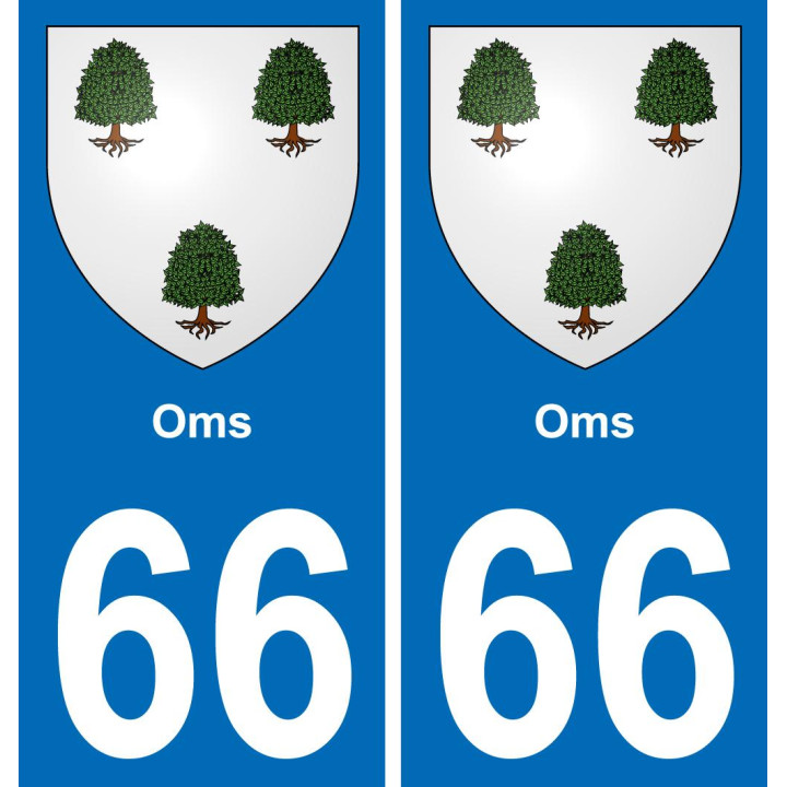 66 Oms placa etiqueta de registro de la ciudad