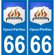 66 Opoul-Périllos placa etiqueta de registro de la ciudad