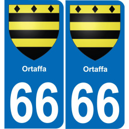 66 Ortaffa autocollant sticker plaque immatriculation auto ville