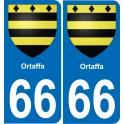 66 Ortaffa sticker plate registration city