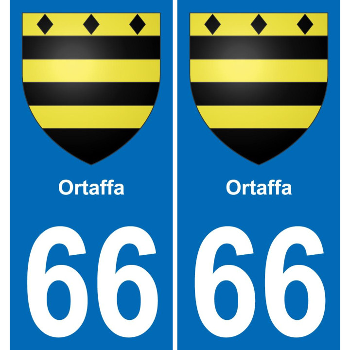 66 Ortaffa sticker plate registration city