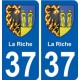 37 La Riche ville autocollant plaque stickers