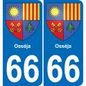 66 Osséja sticker plate registration city