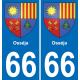 66 Osséja sticker plate registration city