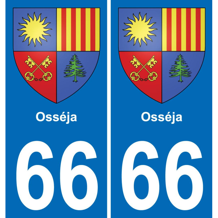66 Osséja sticker plate registration city