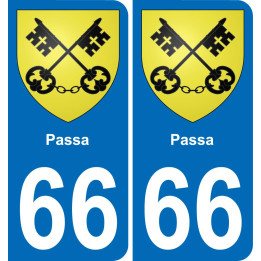 66 Passa autocollant sticker plaque immatriculation auto ville