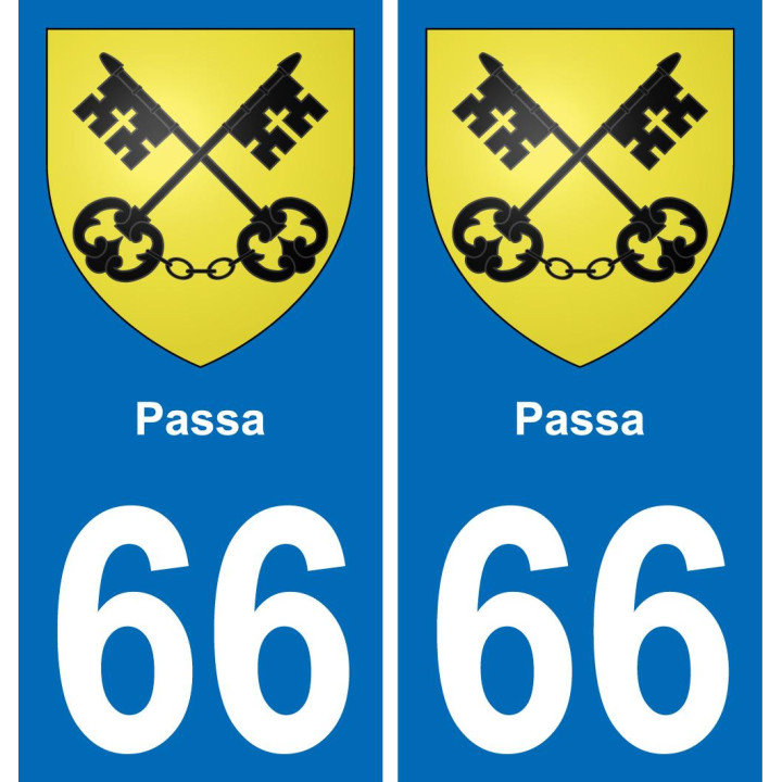 66 Passa autocollant sticker plaque immatriculation auto ville