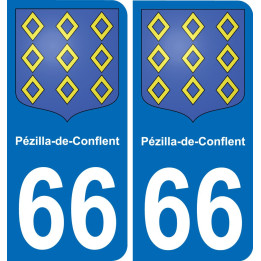 66 Pézilla-de-Conflent autocollant sticker plaque immatriculation auto ville