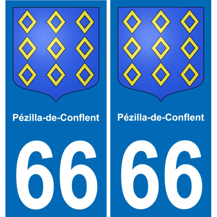 66 Pézilla-de-Conflent autocollant sticker plaque immatriculation auto ville