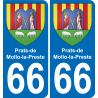 66 Prats-de-Mollo-la-Preste autocollant sticker plaque immatriculation auto ville