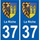 37 La Riche ville autocollant plaque stickers