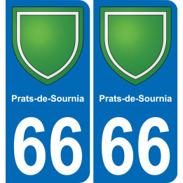 66 Prats-de-Sournia autocollant sticker plaque immatriculation auto ville