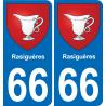 66 Rasiguères sticker plate registration city