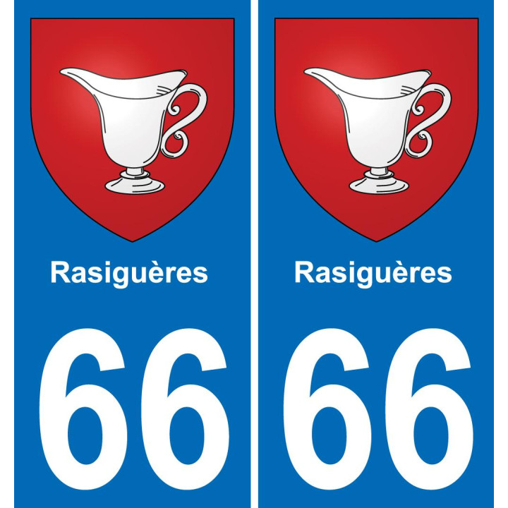 66 Rasiguères sticker plate registration city