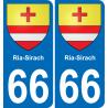 66 Ria-Sirach autocollant sticker plaque immatriculation auto ville