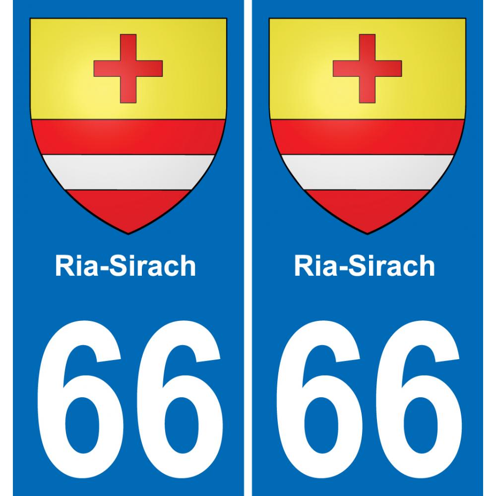 66 Ria-Sirach placa etiqueta de registro de la ciudad
