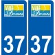 37 La Ville-aux-Dames logo ville autocollant plaque stickers
