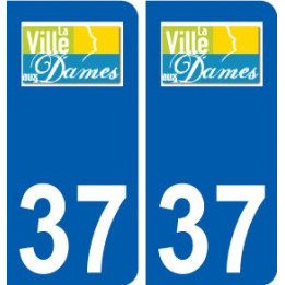 37 La Ville-aux-Dames logo ville autocollant plaque stickers