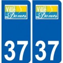 37 La Ville-aux-Dames logo ville autocollant plaque stickers