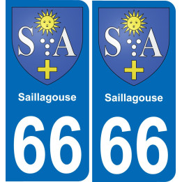 66 Saillagouse sticker plate registration city