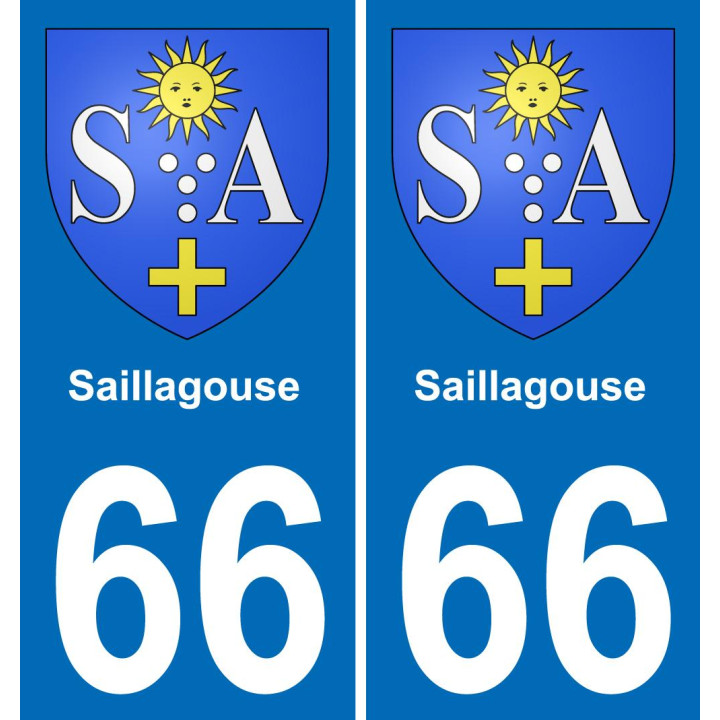 66 Saillagouse autocollant sticker plaque immatriculation auto ville