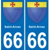 66 Saint-Arnac placa etiqueta de registro de la ciudad