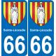 66 Sainte-Léocadie sticker plate registration city