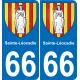 66 Sainte-Léocadie autocollant sticker plaque immatriculation auto ville