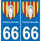 66 Sainte-Léocadie sticker plate registration city