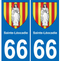 66 Sainte-Léocadie autocollant sticker plaque immatriculation auto ville
