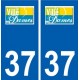 37 La Ville-aux-Dames logo ville autocollant plaque stickers
