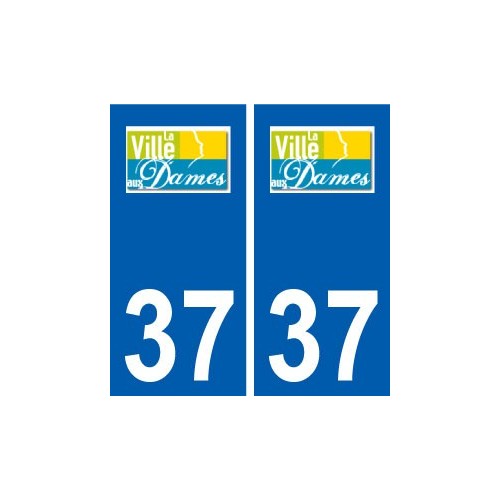 37 La Ville-aux-Dames logo ville autocollant plaque stickers