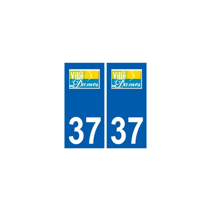 37 La Ville-aux-Dames logo ville autocollant plaque stickers