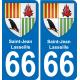 66 Saint-Jean-Lasseille-aufkleber plakette ez stadt