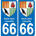 66 Saint-Jean-Lasseille sticker plate registration city