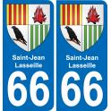 66 Saint-Jean-Lasseille autocollant sticker plaque immatriculation auto ville