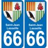 66 Saint-Jean-Lasseille placa etiqueta de registro de la ciudad