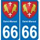 66 Saint-Marsal placa etiqueta de registro de la ciudad