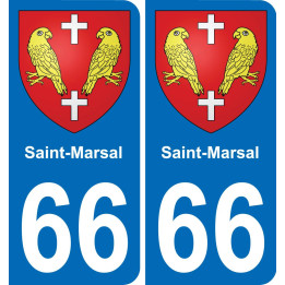 66 Saint-Marsal sticker plate registration city