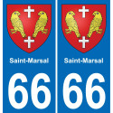 66 Saint-Marsal autocollant sticker plaque immatriculation auto ville