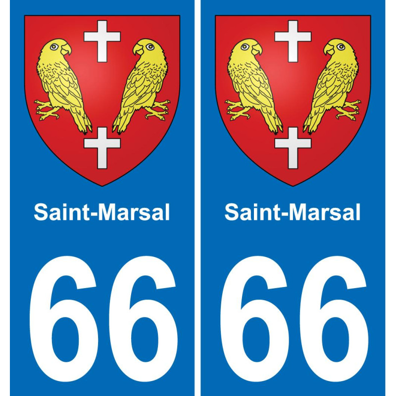66 Saint-Marsal autocollant sticker plaque immatriculation auto ville