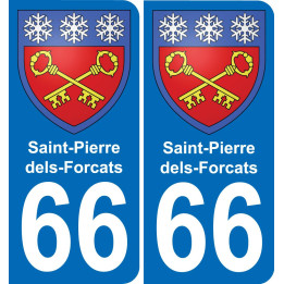 66 Saint-Pierre-dels-Forcats-aufkleber plakette ez stadt