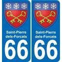 66 Saint-Pierre-dels-Forcats autocollant sticker plaque immatriculation auto ville
