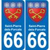 66 Saint-Pierre-dels-Forcats placa etiqueta de registro de la ciudad