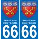 66 Saint-Pierre-dels-Forcats sticker plate registration city